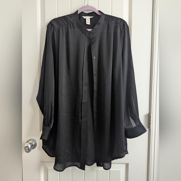 H&M Black Long Sleeve Blouse Sz XL - Picture 4 of 6